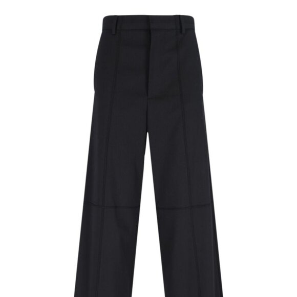 NWT MAISON MARGIELA Women's Wide-Leg Trousers Poly Wool Blend Black Size 6 - Picture 1 of 9